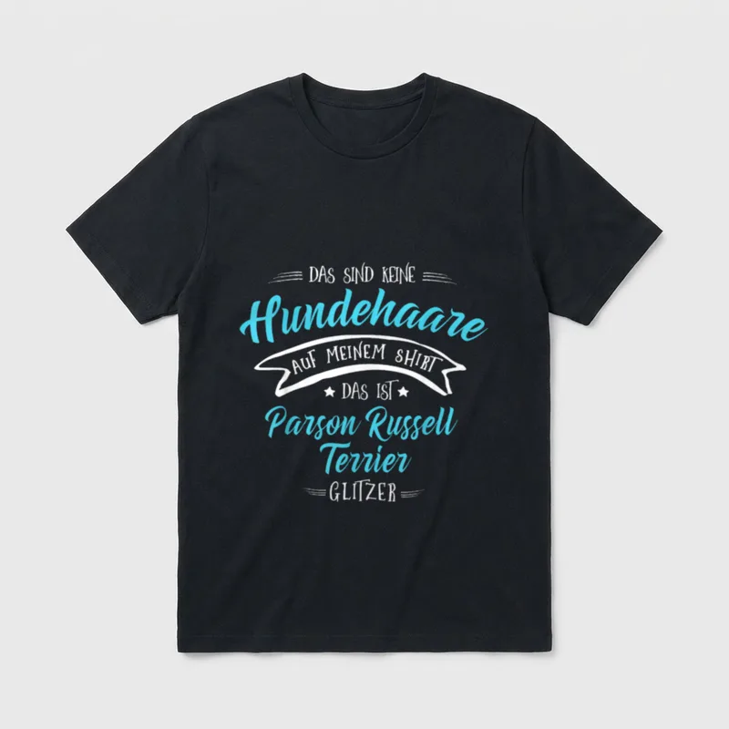 Hundehaare Glitzer Parson Russell T-Shirt – Klassisches T-Shirt in Schwarz