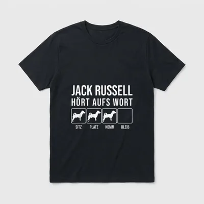 Jack Russell Hört aufs T-Shirt – Klassisches T-Shirt in Schwarz