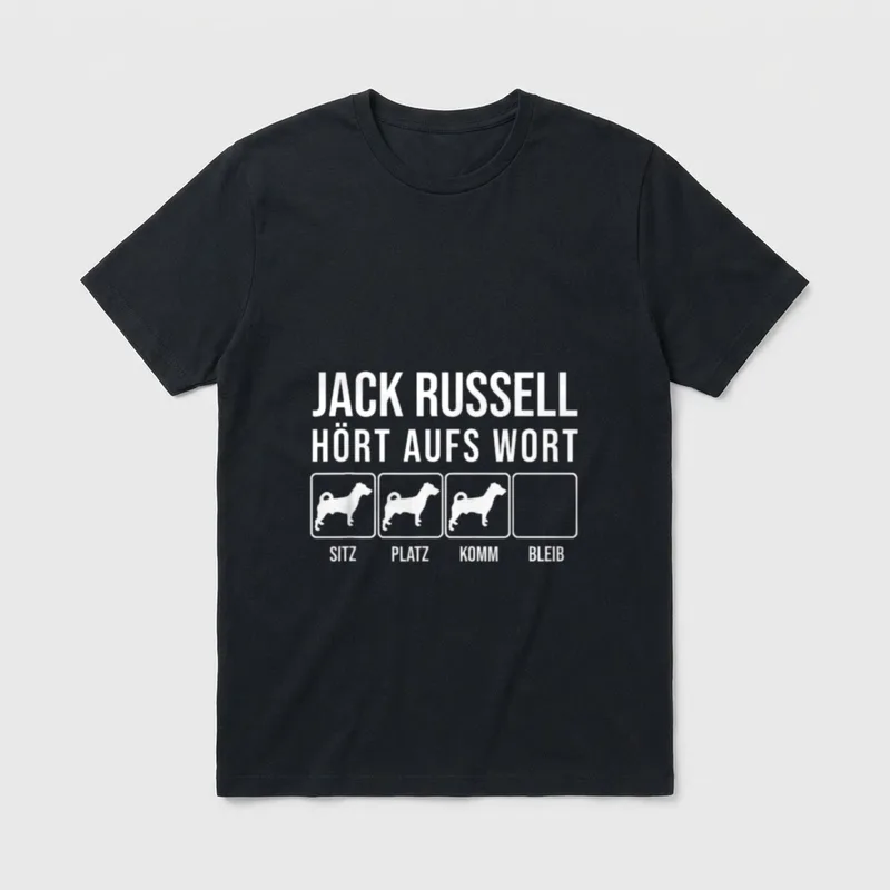 Jack Russell Hört aufs T-Shirt – Klassisches T-Shirt in Schwarz