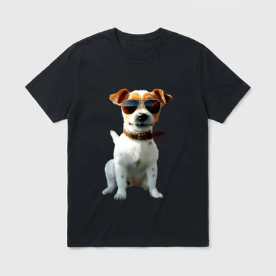 Jack Russell Terrier mit Sonnenbrille T-Shirt – Klassisches T-Shirt in Schwarz