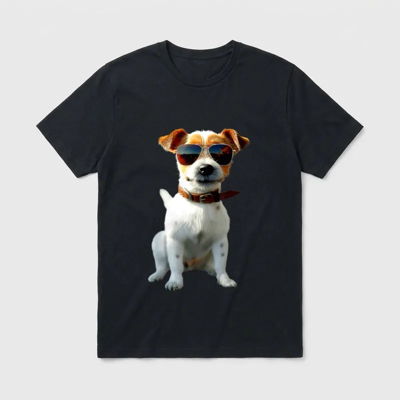 Jack Russell Terrier mit Sonnenbrille T-Shirt – Klassisches T-Shirt in Schwarz