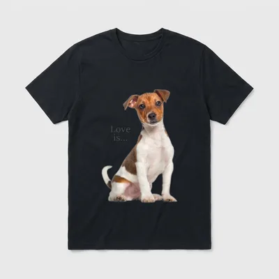 Jack Russell Terrier Mama Papa T-Shirt – Klassisches T-Shirt in Schwarz