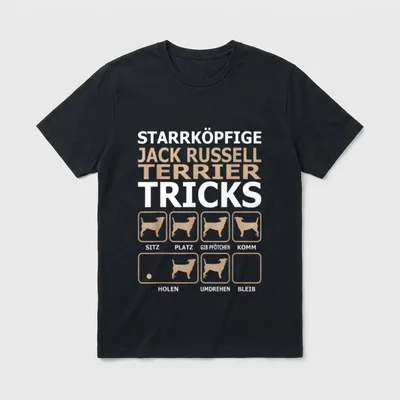 Starrköpfige Jack Russell Terrier T-Shirt – Klassisches T-Shirt in Schwarz