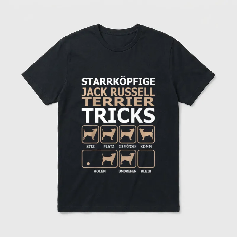 Starrköpfige Jack Russell Terrier T-Shirt – Klassisches T-Shirt in Schwarz