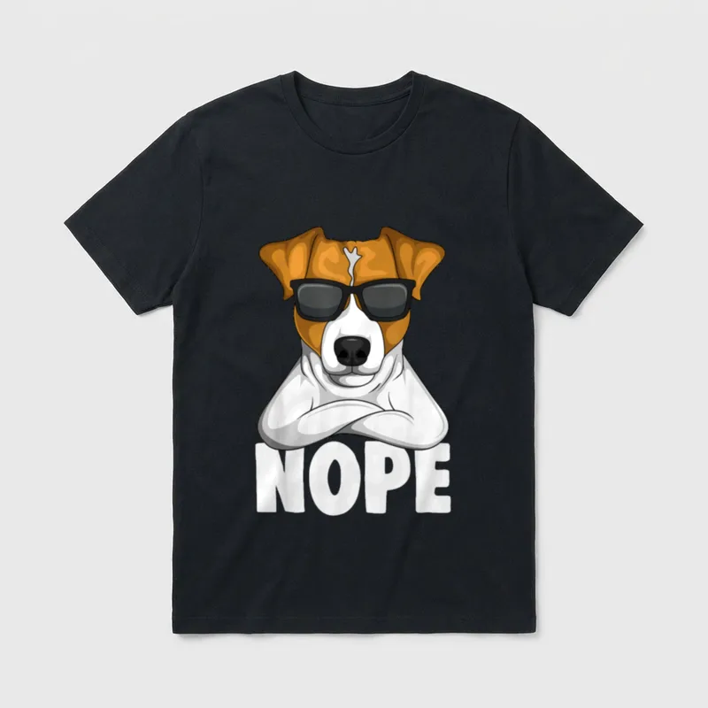 Jack Russell Terrier Hunde T-Shirt 0055 – Klassisches T-Shirt in Schwarz
