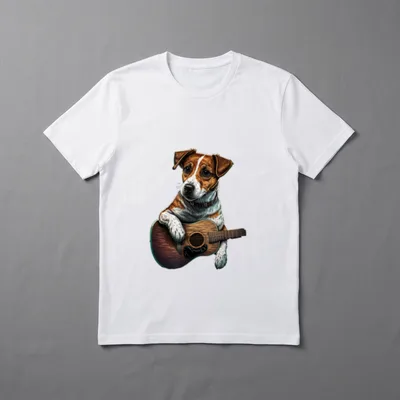 Gitarre spielt Jack Russell T-Shirt – Klassisches T-Shirt in Schwarz