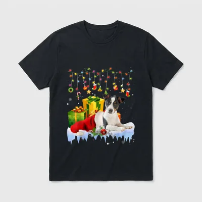 Weihnachtspyjama Motiv Jack Russell T-Shirt – Klassisches T-Shirt in Schwarz