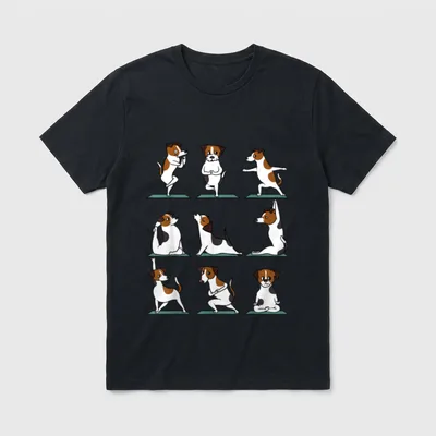 Jack Russell Terrier Yoga T-Shirt – Klassisches T-Shirt in Schwarz