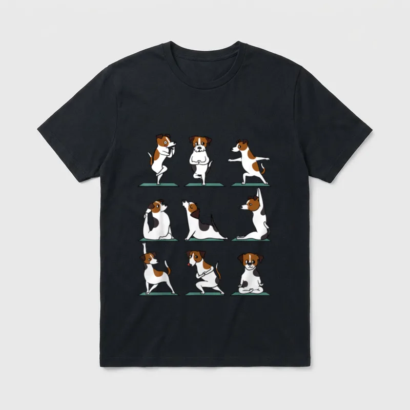 Jack Russell Terrier Yoga T-Shirt – Klassisches T-Shirt in Schwarz