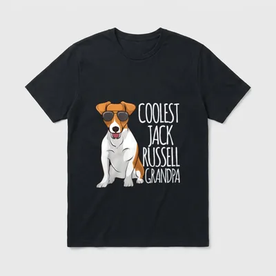 Coolest Jack Russel Grandpa T-Shirt – Klassisches T-Shirt in Schwarz