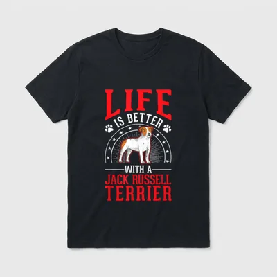 Life is better with Jack Russell Terrier T-Shirt – Klassisches T-Shirt in Schwarz