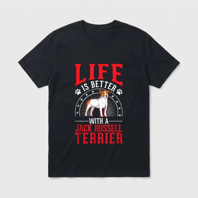 Life is better with Jack Russell Terrier T-Shirt – Klassisches T-Shirt in Schwarz