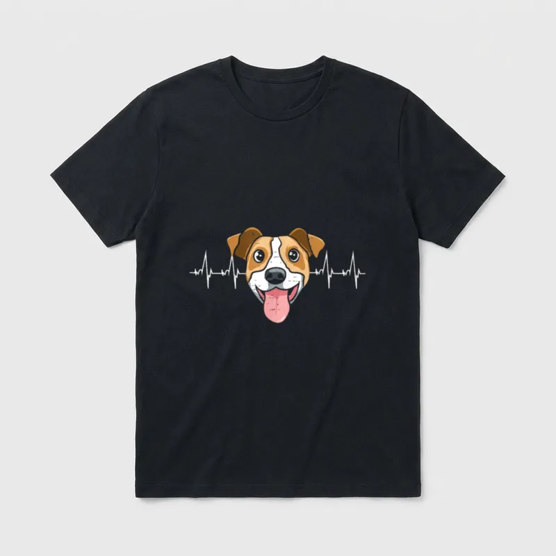 Herzschlag Pulslinien Design Jack T-Shirt – Klassisches T-Shirt in Schwarz