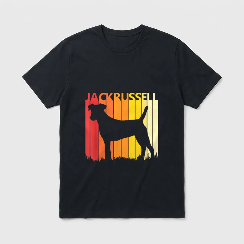 Retro Jack Russell Terrier T-Shirt – Klassisches T-Shirt in Schwarz