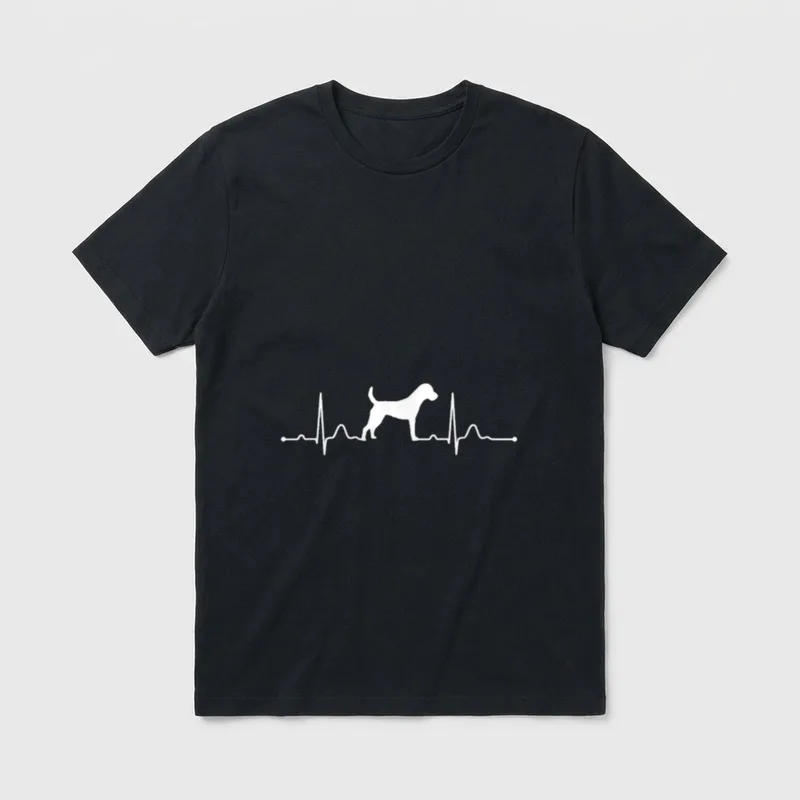 Parson Russell Terrier Heartbeat T-Shirt – Klassisches T-Shirt in Schwarz