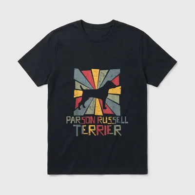 Parson Russell Terrier Vintage T-Shirt – Klassisches T-Shirt in Schwarz