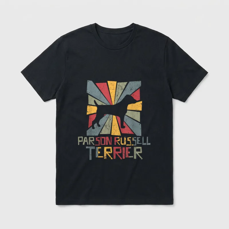 Parson Russell Terrier Vintage T-Shirt – Klassisches T-Shirt in Schwarz