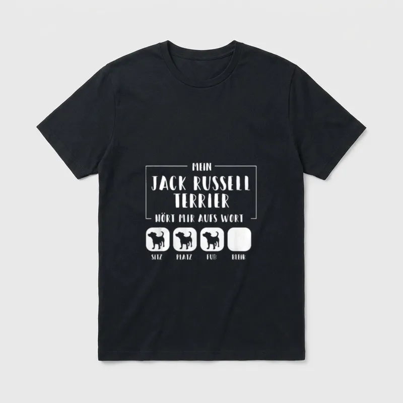 Mein Jack Russell Terrier hört T-Shirt – Klassisches T-Shirt in Schwarz