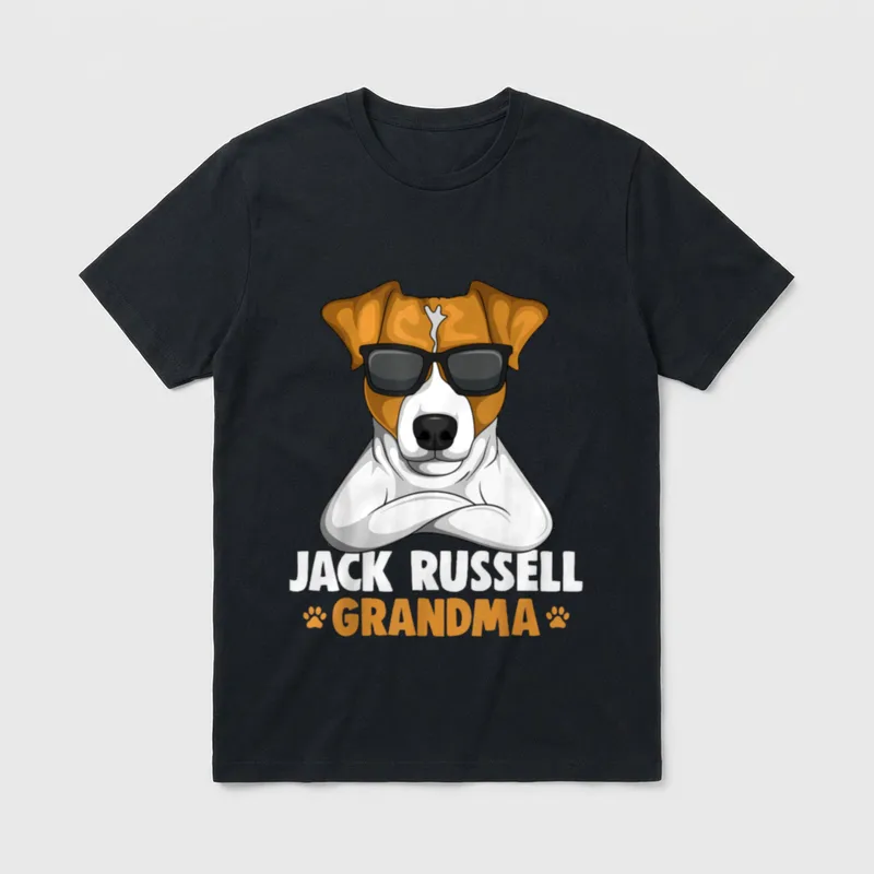 Jack Russell Terrier Grandma T-Shirt – Klassisches T-Shirt in Schwarz