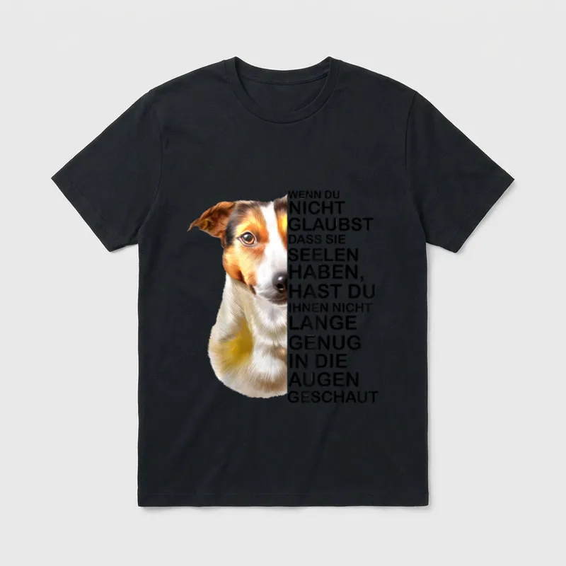 Jack Russell Terrier Hund T-Shirt 0115 – Klassisches T-Shirt in Schwarz