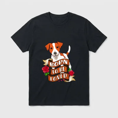 Jack Russell Born to T-Shirt – Klassisches T-Shirt in Schwarz