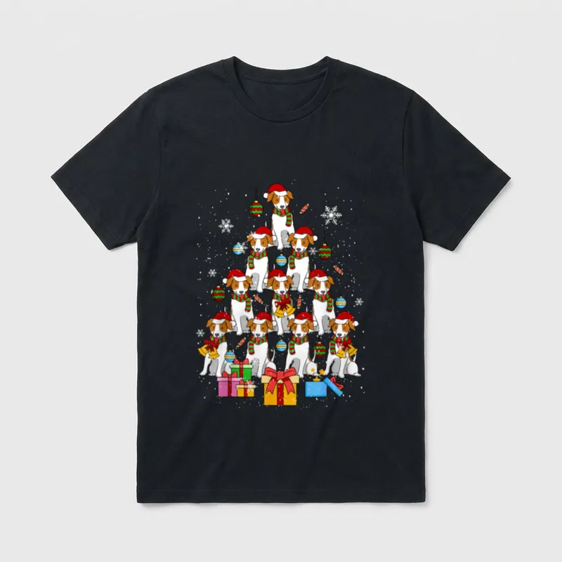 Jack Russell Terrier Weihnachtsbaum T-Shirt – Klassisches T-Shirt in Schwarz