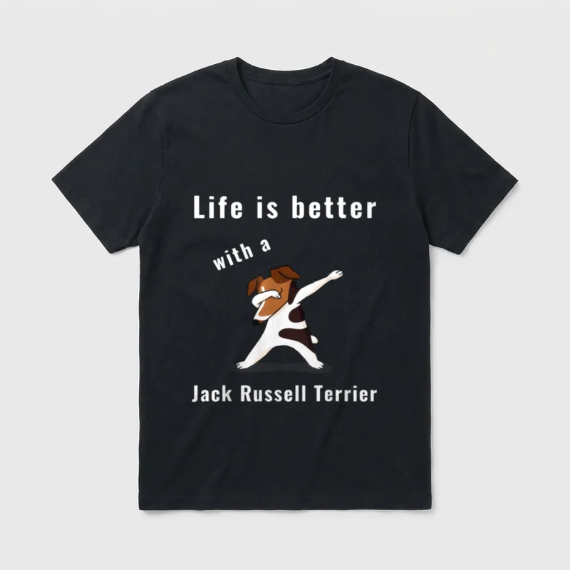 Life is better with T-Shirt 0121 – Klassisches T-Shirt in Schwarz