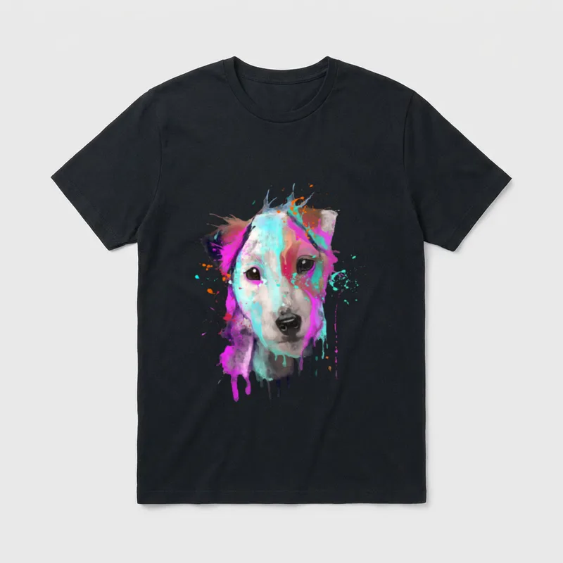 Splash Hund Parson Russell T-Shirt – Klassisches T-Shirt in Schwarz