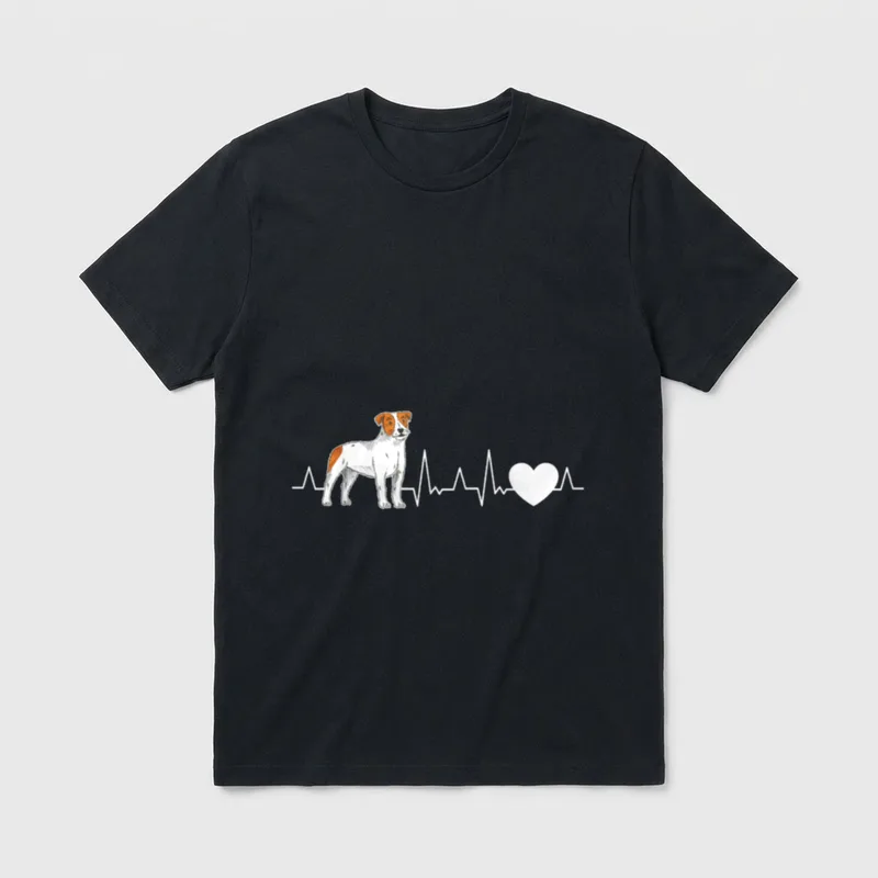 Parson Russell Terrier Herzschlag Jack T-Shirt – Klassisches T-Shirt in Schwarz