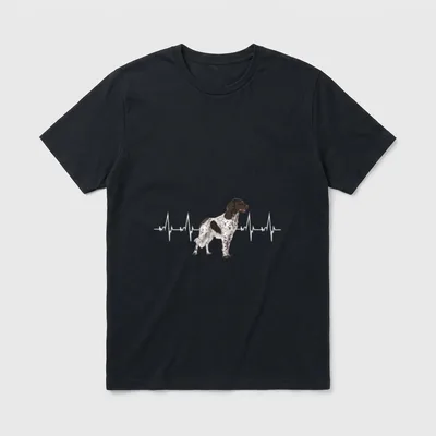 Kleiner Münsterländer Hund Heartbeat T-Shirt – Klassisches T-Shirt in Schwarz