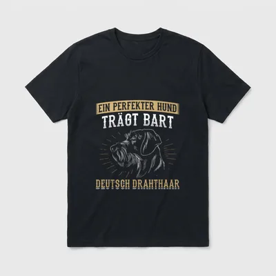 Perfekter Hund Bart Deutsch T-Shirt – Klassisches T-Shirt in Schwarz