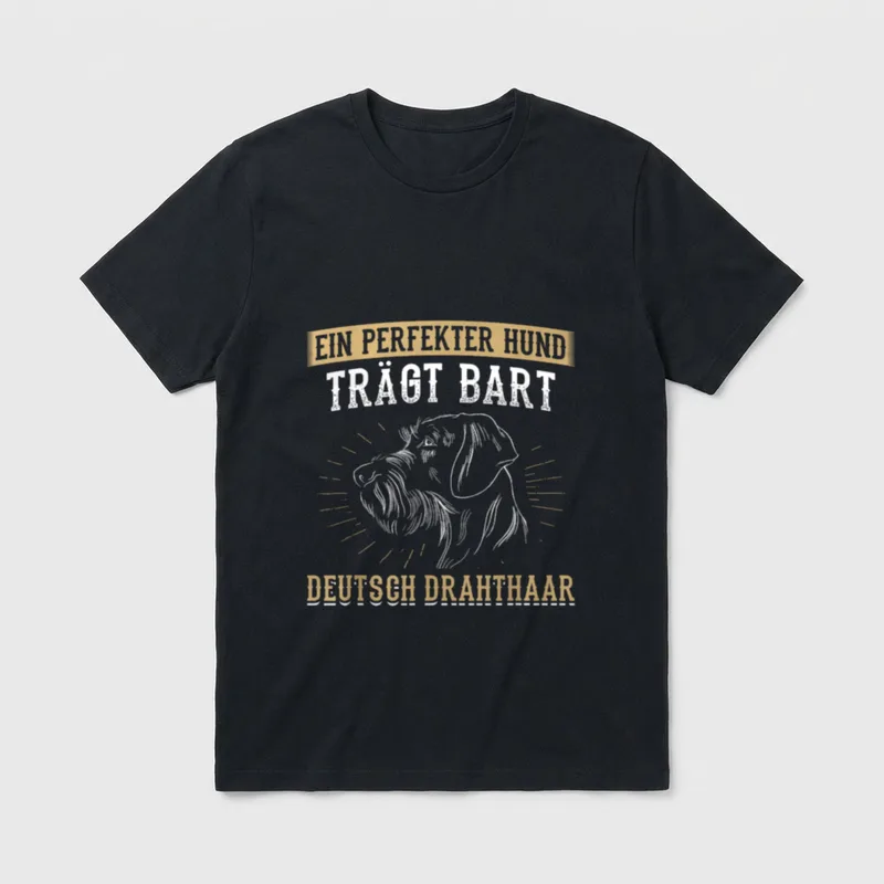Perfekter Hund Bart Deutsch T-Shirt – Klassisches T-Shirt in Schwarz