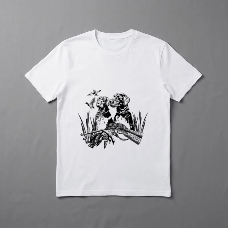 Deutsch Drahthaar Jagdhund Jäger Hund T-Shirt – Klassisches T-Shirt in Schwarz