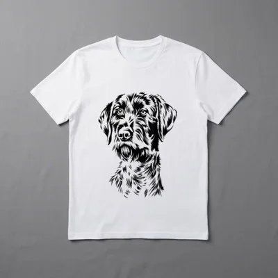 Portrait Deutsch Drahthaar Jäger T-Shirt – Klassisches T-Shirt in Schwarz