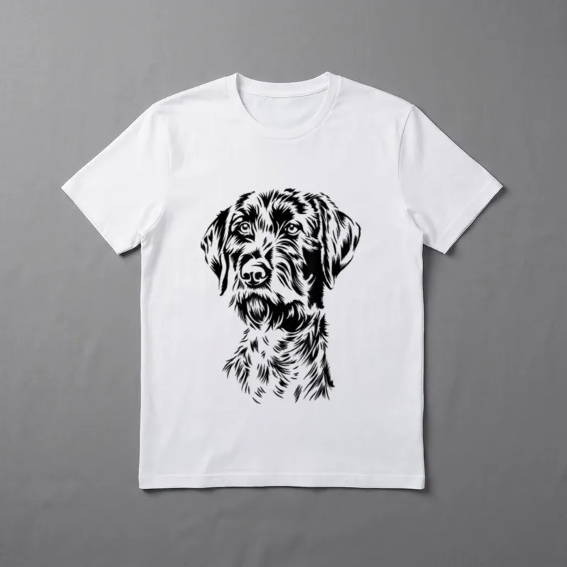 Portrait Deutsch Drahthaar Jäger T-Shirt – Klassisches T-Shirt in Schwarz