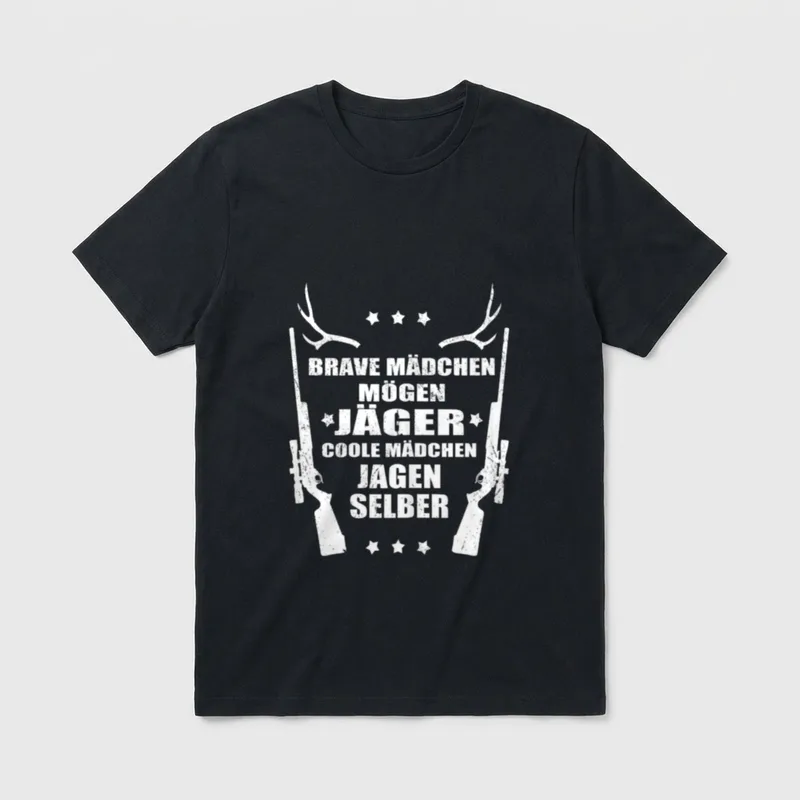 Mädchen Jägerin Jagd Jagd T-Shirt – Klassisches T-Shirt in Schwarz