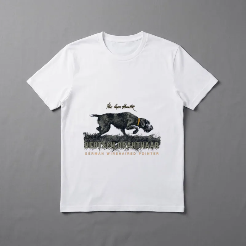 Deutsch Drahthaar Jagdhund Buckel T-Shirt – Klassisches T-Shirt in Schwarz