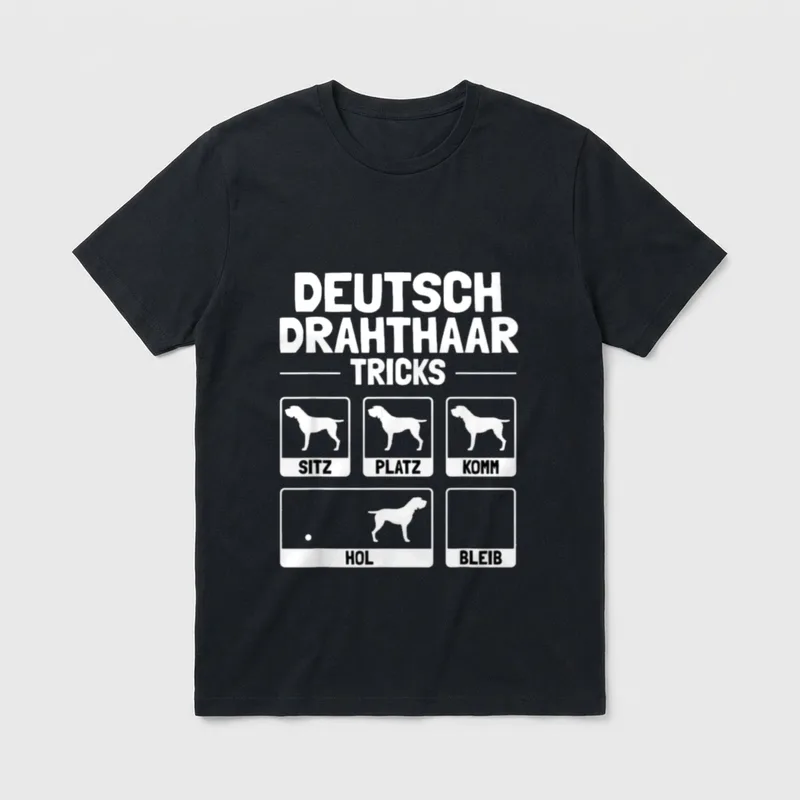 Lustiges Deutsch Drahthaar Hund T-Shirt – Klassisches T-Shirt in Schwarz