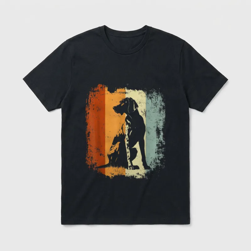 Retro Style Deutsch Kurzhaar T-Shirt – Klassisches T-Shirt in Schwarz
