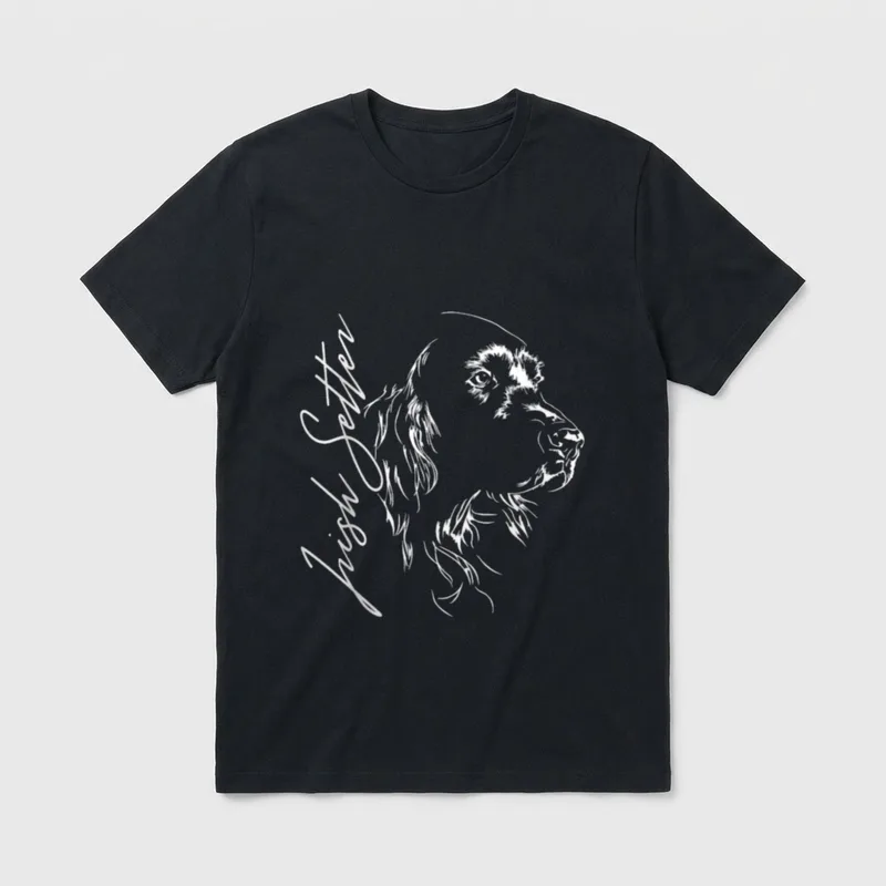 Irish Setter Portrait Hund T-Shirt – Klassisches T-Shirt in Schwarz