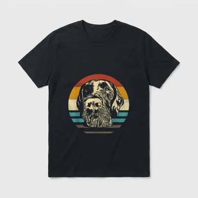Deutsch Drahthaar Jagdhund Jäger T-Shirt 0027 – Klassisches T-Shirt in Schwarz