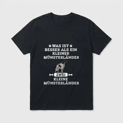 Lovemybello Hunde Designs Zwei T-Shirt – Klassisches T-Shirt in Schwarz
