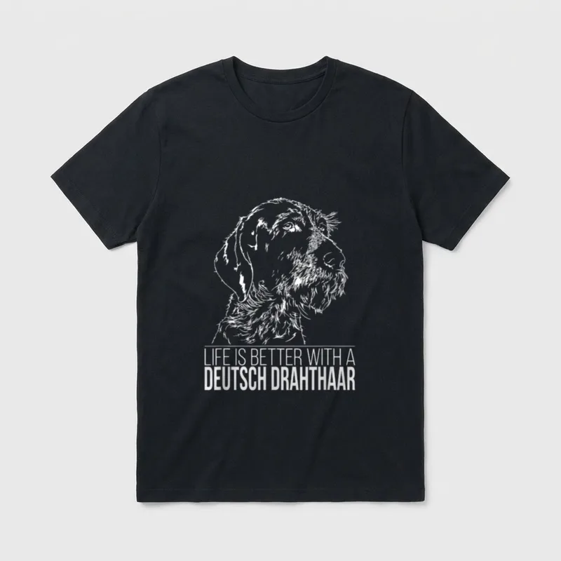 Deutsch Drahthaar life is T-Shirt – Klassisches T-Shirt in Schwarz