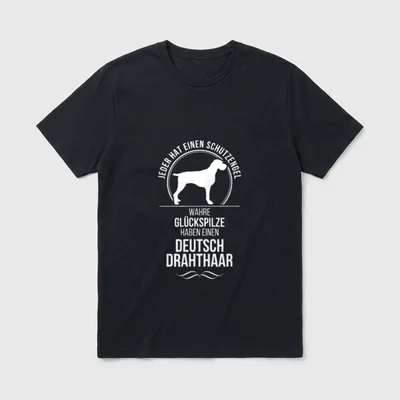 Deutsch Drahthaar Schutzengel Jagdhunde T-Shirt – Klassisches T-Shirt in Schwarz