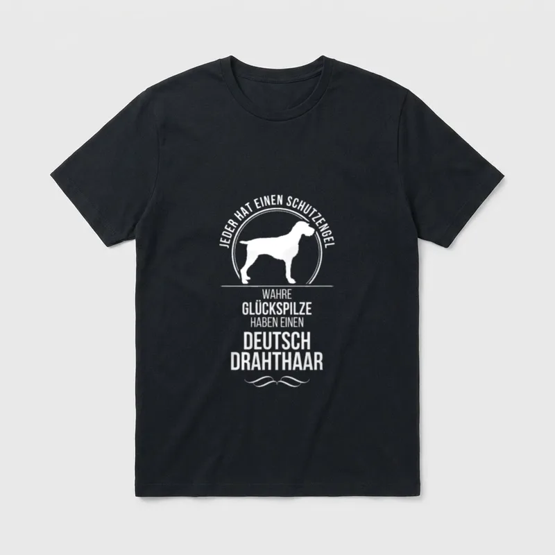 Deutsch Drahthaar Schutzengel Jagdhunde T-Shirt – Klassisches T-Shirt in Schwarz