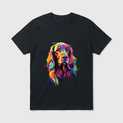 Wasserfarben Farbenfroher Irish Setter T-Shirt – Klassisches T-Shirt in Schwarz
