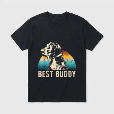 Retro Deutsch Kurzhaar Idee T-Shirt – Klassisches T-Shirt in Schwarz