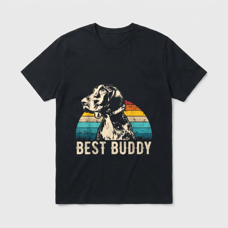 Retro Deutsch Kurzhaar Idee T-Shirt – Klassisches T-Shirt in Schwarz