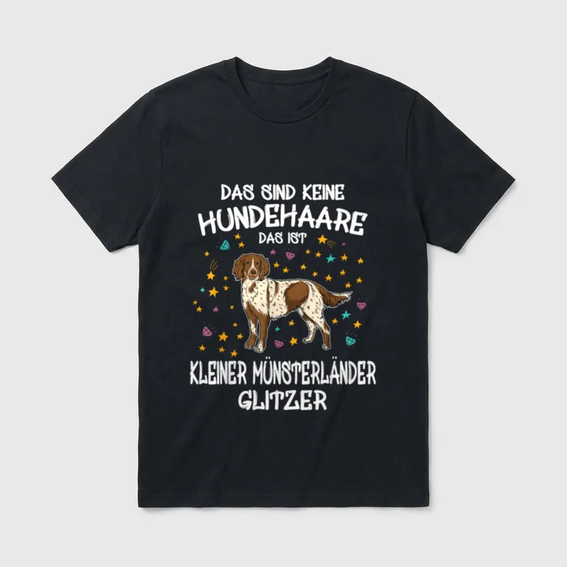 Kleiner Münsterländer Glitzer Hundehalter T-Shirt – Klassisches T-Shirt in Schwarz