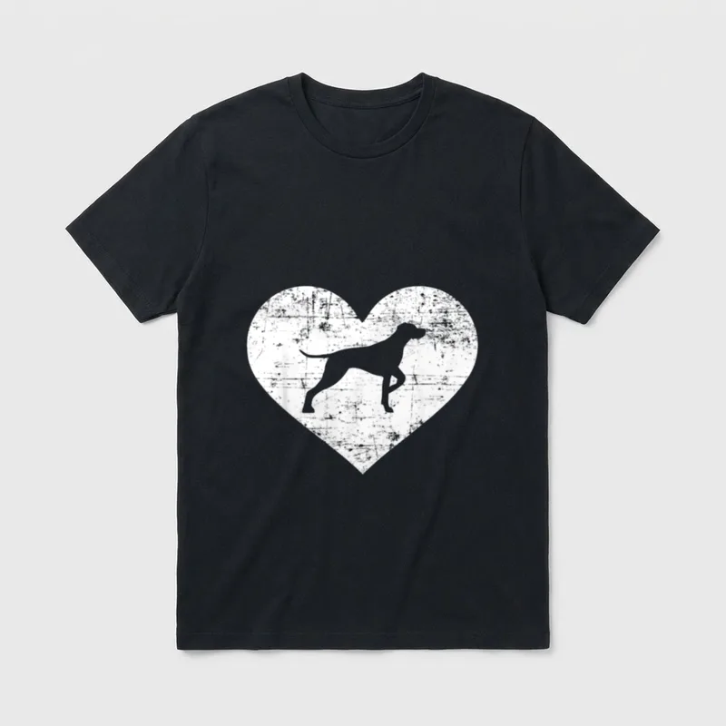 Deutsch Kurzhaar Herz T-Shirt – Klassisches T-Shirt in Schwarz